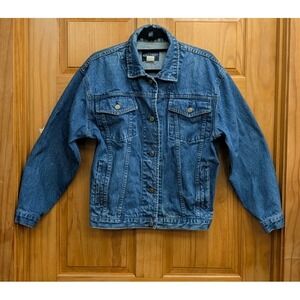 Vintage Rock Creek Men's Blue Denim Jean Jacket Size S Long Sleeves Button Front